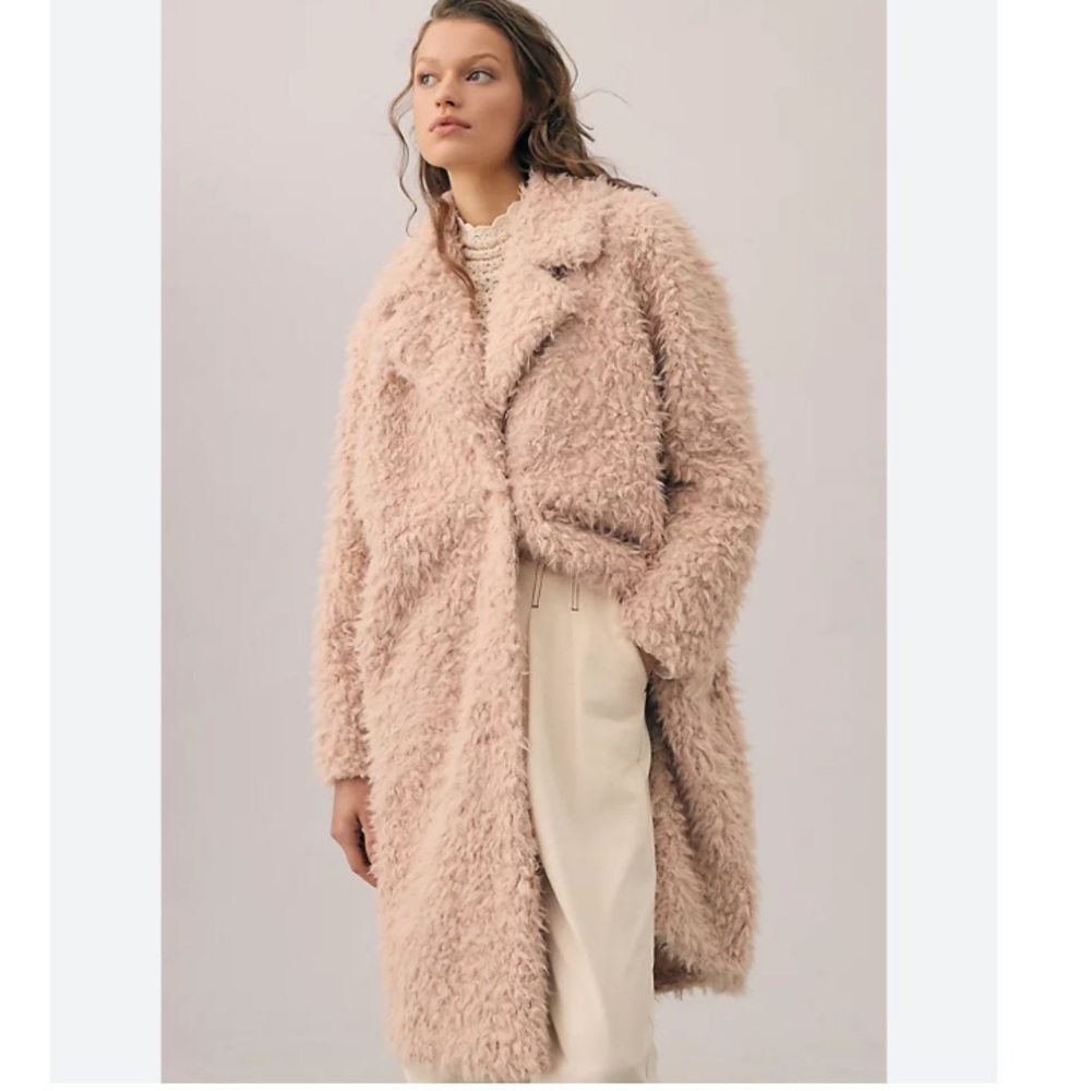 Anthropologie Pink Faux Fur Jacket - Picture 2 of 11